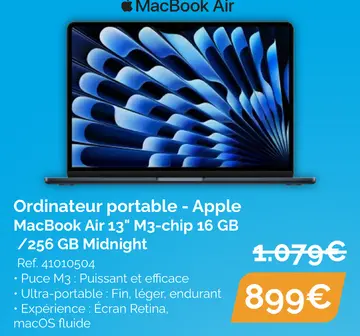 Offre: Ordinateur portable - Apple MacBook Air 13" M