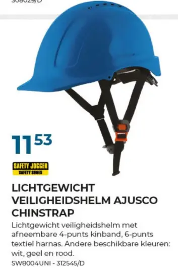 Promotie: Lichtgewicht veiligheidshelm ajusco chinstrap