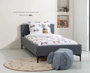 Aanbieding: Kidsmill Square+ bed respiro grey