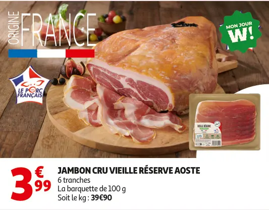 Promotie: Jambon cru vieille réserve aoste