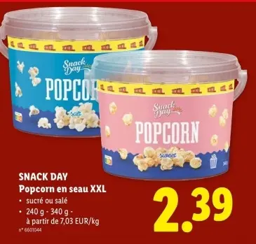 Offre: Popcorn en seau XXL