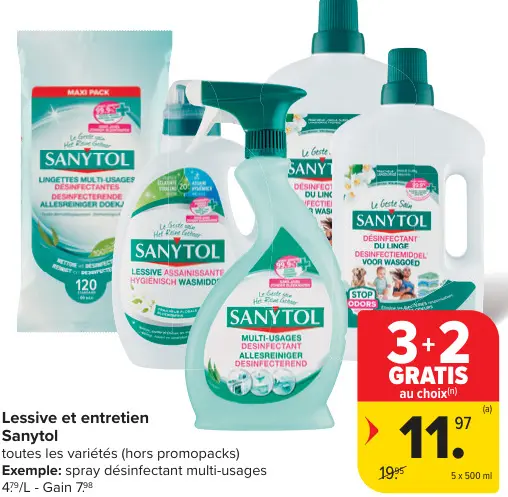 Offre: Lessive et entretien Sanytol