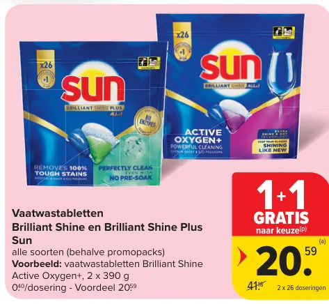 Promotie: Vaatwastabletten Brilliant Shine en Brilliant