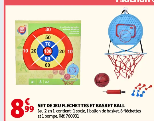 Offre: Set de jeu flechettes et basket ball