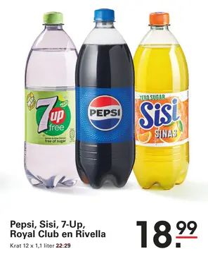 Aanbieding: Pepsi, Sisi, 7-Up, Royal Club en Rivella