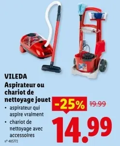 Offre: Aspirateur ou chariot de nettoyage jouet