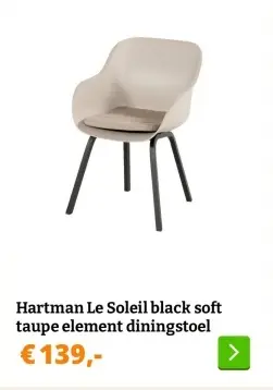Aanbieding: Hartman Le Soleil black soft taupe diningstoel