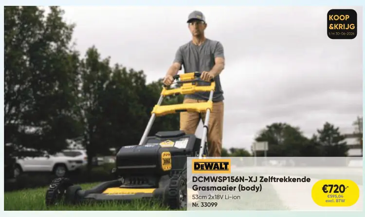 Promotie: DCMWSP156N-XJ Zelftrekkende Grasmaaier (body)