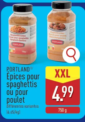Offre: PORTLAND® Épices pour spaghettis ou pour poul