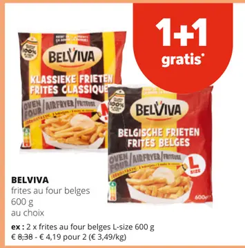 Offre: frites au four belges
