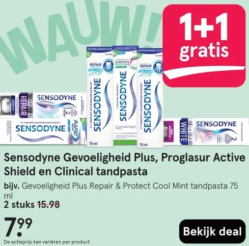 Aanbieding: Gevoeligheid Plus, Proglasur Active Shield en Clinical tandpasta