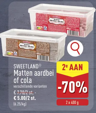 Promotie: Matten aardbei of cola