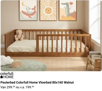 Aanbieding: colorfull HOME Peuterbed Colorfull Home Vloerbed