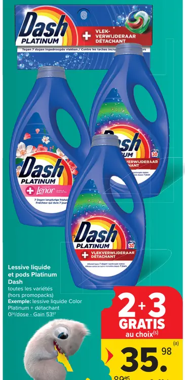 Offre: Lessive liquide et pods Platinum