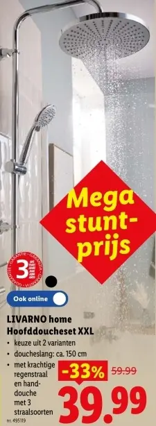 Promotie: Hoofddoucheset XXL