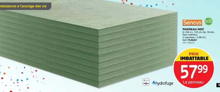 Promotie: Panneau mdf