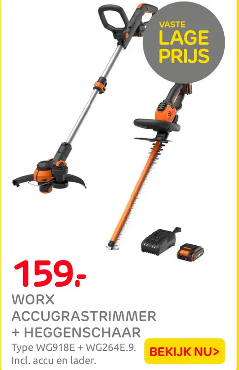 Aanbieding: Accugras trimmer + heggenschaar