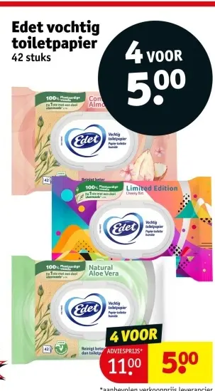 Aanbieding: Edet vochtig toiletpapier