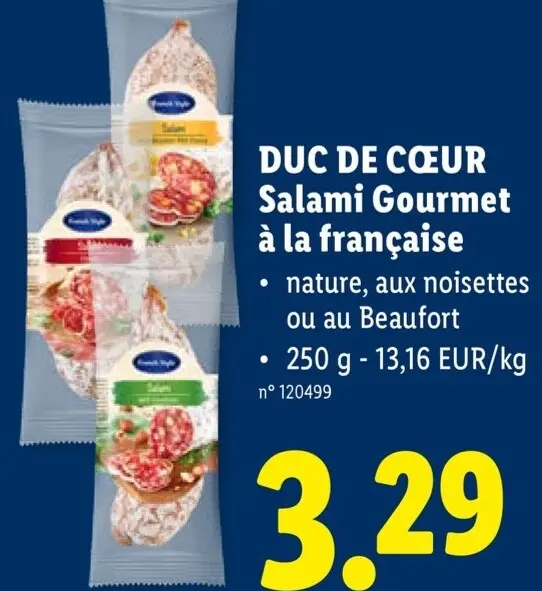 Offre: DUC DE CŒUR Salami Gourmet à la française