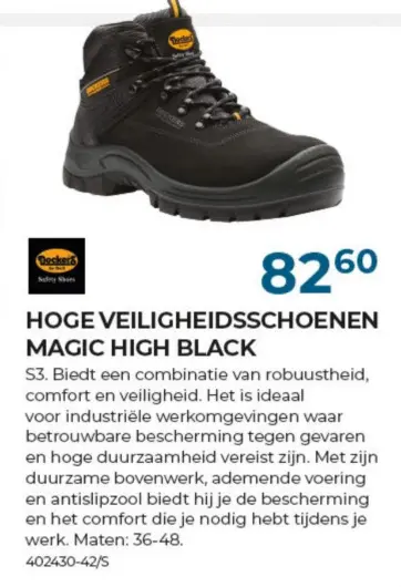 Promotie: Hoge veiligheidsschoenen magic high black