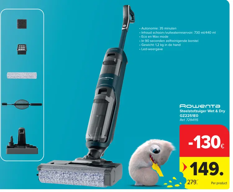 Promotie: Steelstofzuiger Wet & Dry GZ2251E0