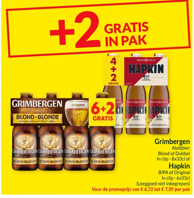 Promotie: Grimbergen Abdijbier Blond of Dubbel In clip 