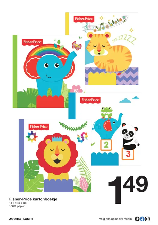 Aanbieding: Fisher-Price kartonboekje