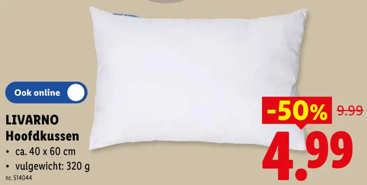 Promotie: Hoofdkussen