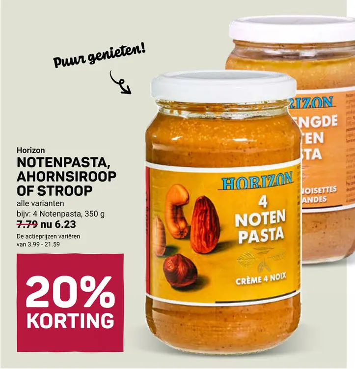 Aanbieding: Notenpasta, ahornsiroop of stroop
