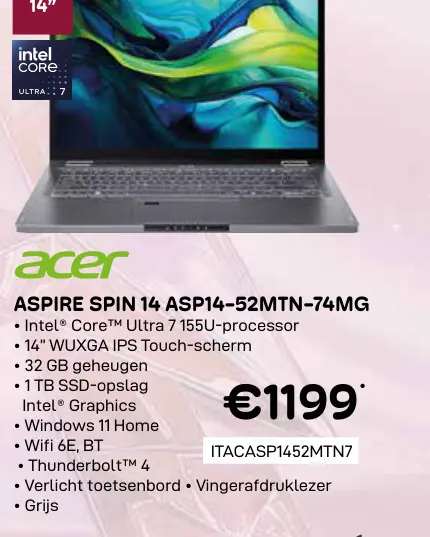 Promotie: Aspire spin 14 asp14-52mtn-74mg