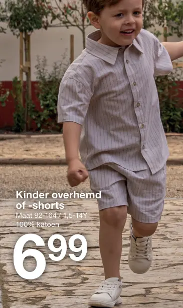 Promotie: Kinder overhemd of -shorts