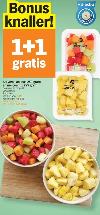 Promotie: AH Verse ananas en meloenmix