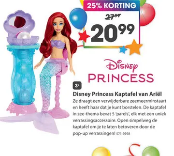 Aanbieding: Disney Princess Ariel pop met kaptafel
