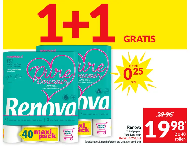 Promotie: Toiletpapier Pure Douceur