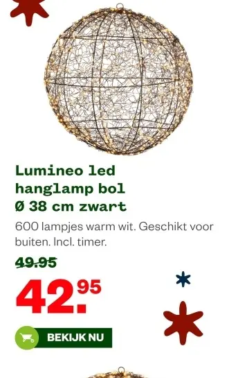 Aanbieding: Lumineo led hanglamp bol
