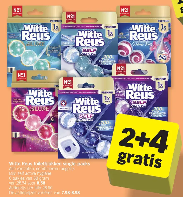 Promotie: Witte Reus toiletblokken single-packs