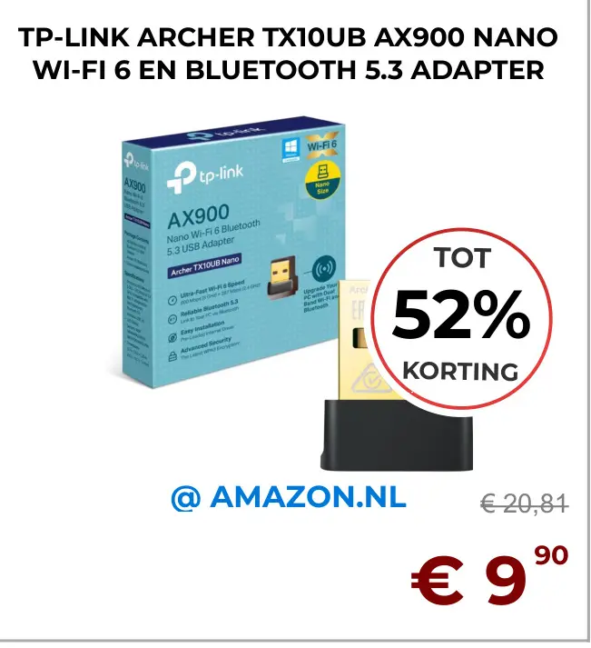 Aanbieding: TP-Link Archer TX10UB en Bluetooth 5.3 Adapter