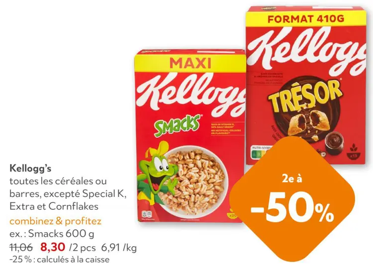 Offre: Kellogg's céréales ou barres