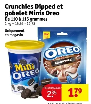 Offre: Crunchies Dipped et gobelet Minis Oreo
