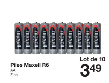 Offre: Piles Maxell R3/R6