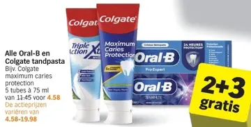 Aanbieding: Alle Oral-B en Colgate tandpasta