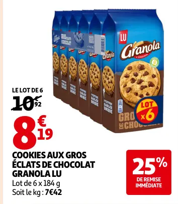 Promotie: Cookies aux gros éclats de chocolat