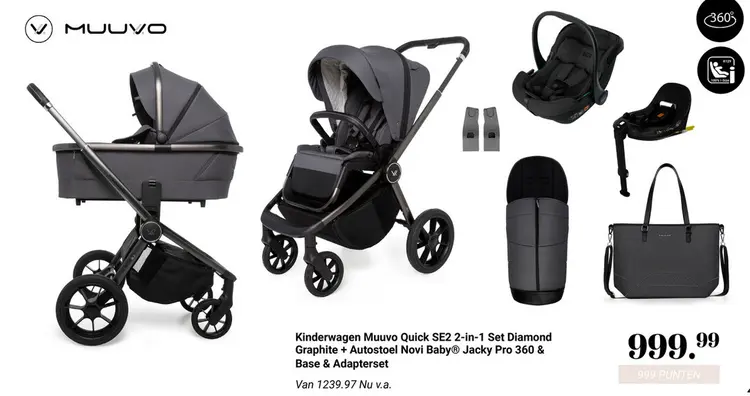 Aanbieding: Kinderwagen Muuvo Quick SE2 2-in-1 Set Diamond