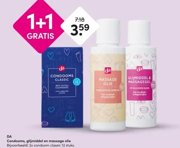 Aanbieding: Condooms, glijmiddel en massage olie