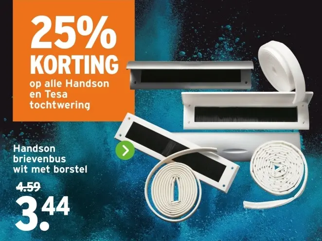 Aanbieding: brievenbus wit met borstel