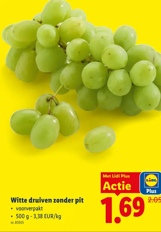 Promotie: Witte druiven zonder pit