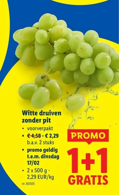 Promotie: Witte druiven zonder pit