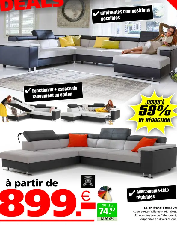 Offre: Salon d'angle BOSTON