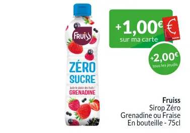 Offre: Sirop Zéro Grenadine ou Fraise