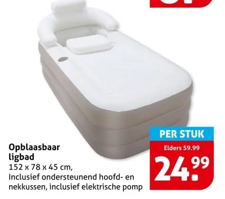 Opblaasbaar ligbad